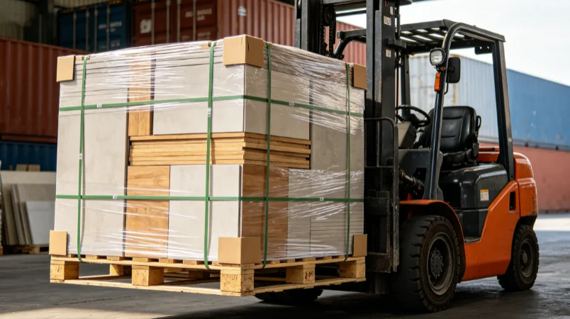 Export pallet packing logistics scene