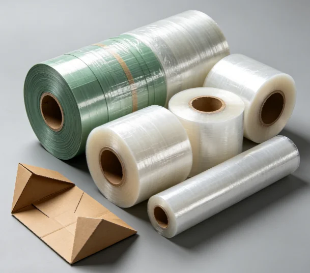PP PET strapping & stretch film flat lay