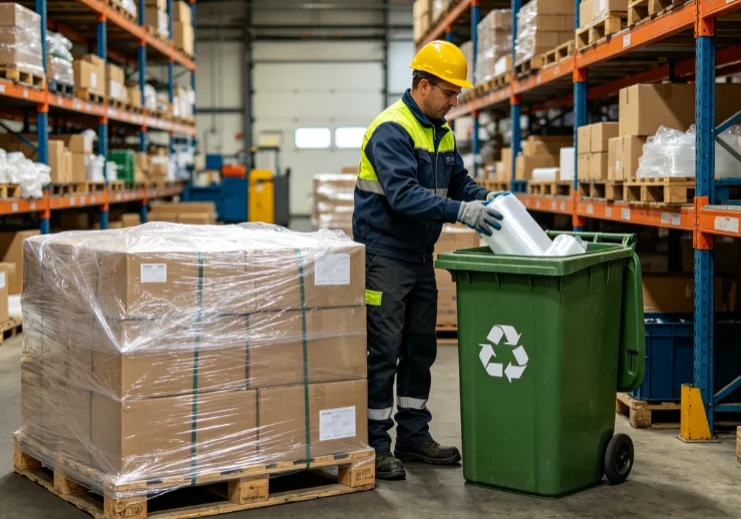 Warehouse shrink wrap sustainable packaging practice