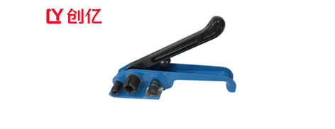 Strap tensioner for wide strapping bands 12 to 19 mm