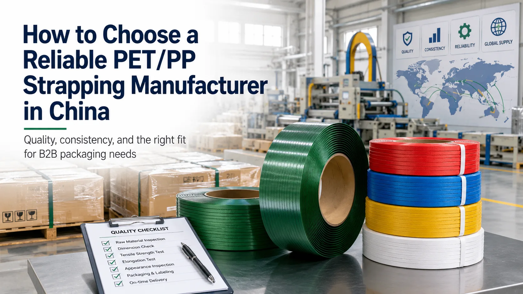 How to Choose a Reliable PET/PP Strapping Manufacturer in China How to Choose a Reliable PET/PP Strapping Manufacturer in China