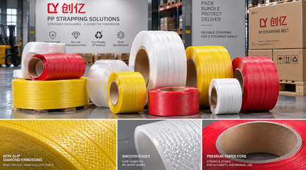 Multi-color embossed PP strapping coils and surface details